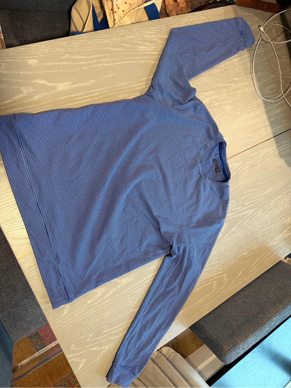 Outdoor Voices Men’s Long-Sleeve Ribbed Top - Blue